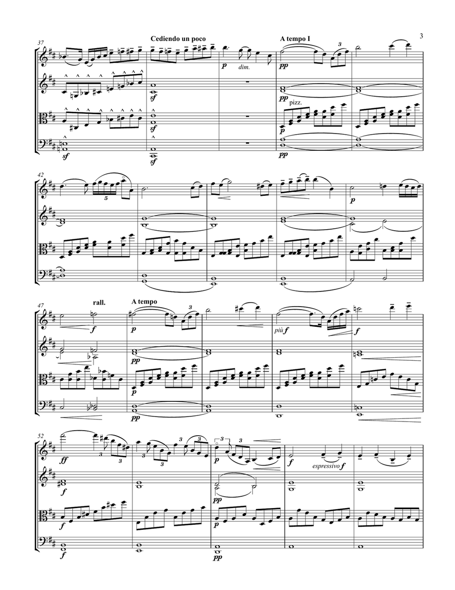Thais Meditation, for string quartet String Quartet scores gallery preview page 3