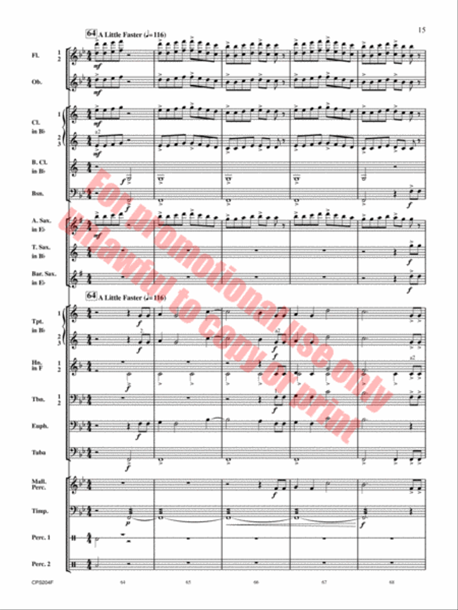 Happy Birthday Theme and Variations Concert Band scores gallery preview page 16