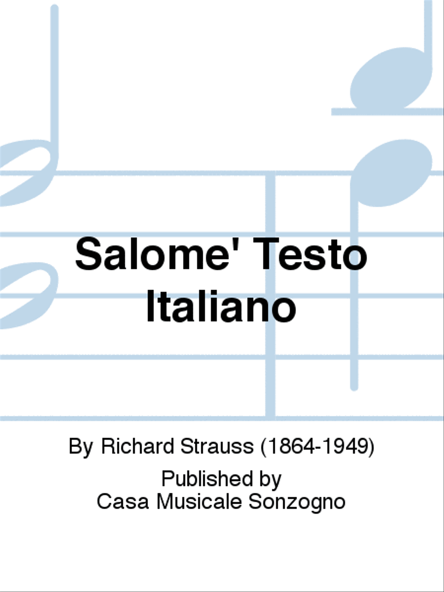Salome' Testo Italiano Salome' Testo Italiano School and Community scores gallery preview page 1