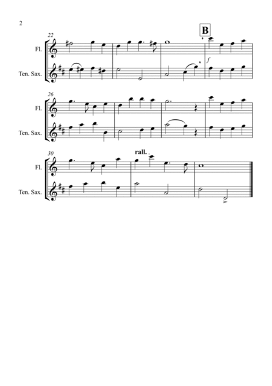 All Things Bright and Flute and Tenor Saxophone Duet Woodwind Duet scores gallery preview page 2