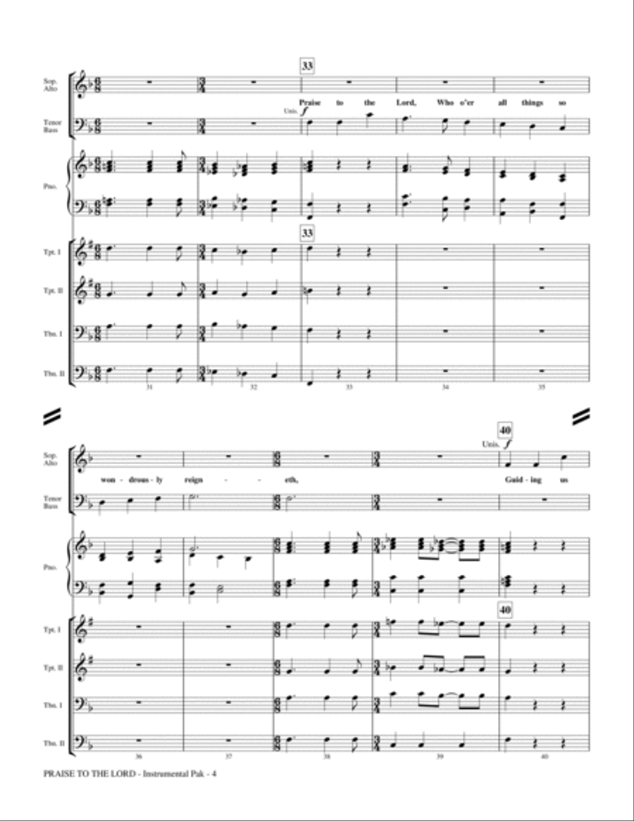 Praise To The Lord - Full Score Choir scores gallery preview page 4