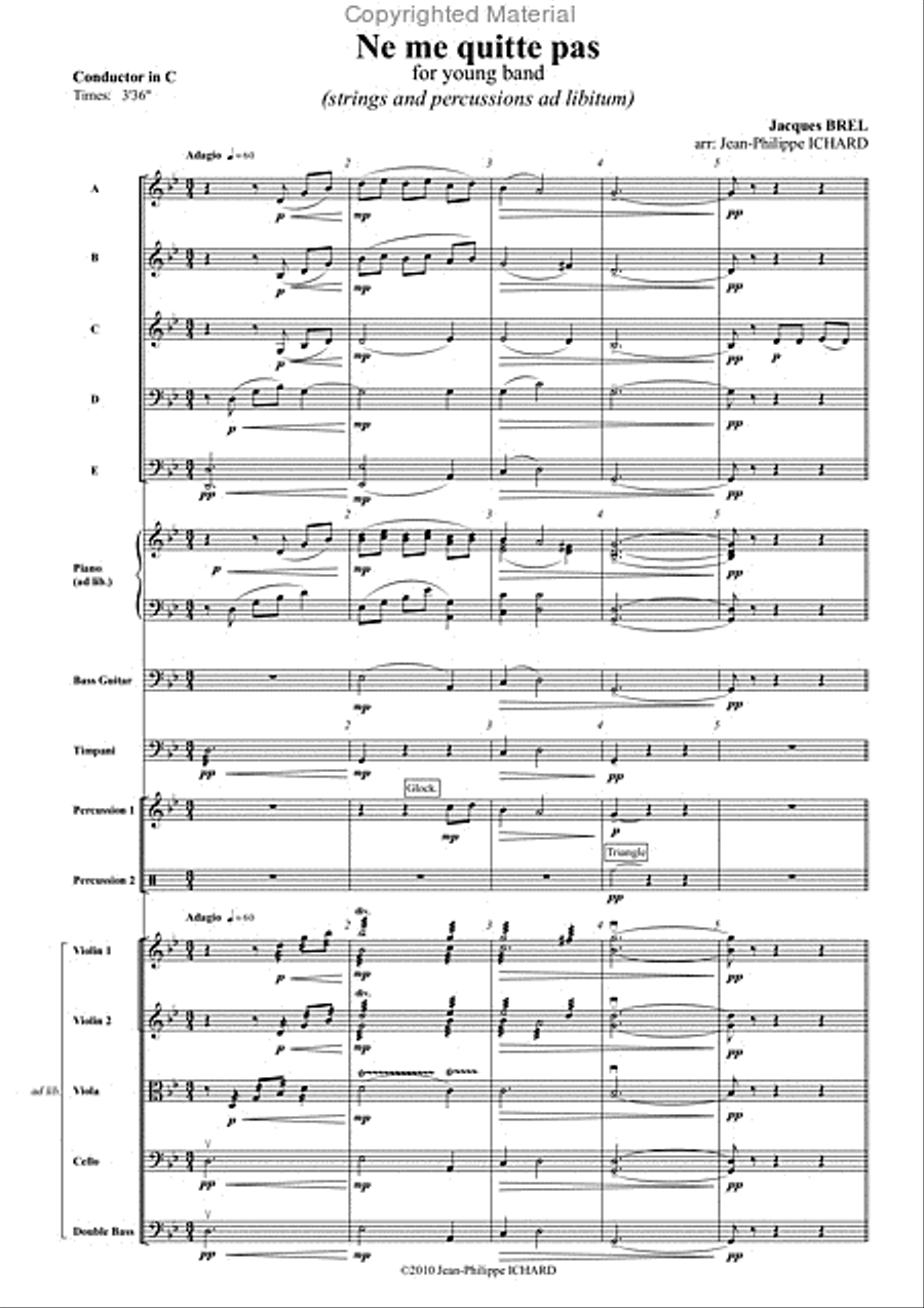 Ne Me Quitte Pas Concert Band scores gallery preview page 2