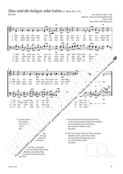 Luther Lieder in settings by J. S. Bach for mixed choir SATB
