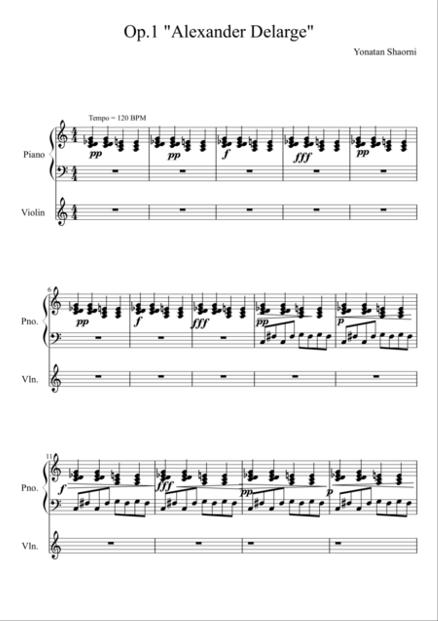 Alexander Delarge Violin Solo scores gallery preview page 1