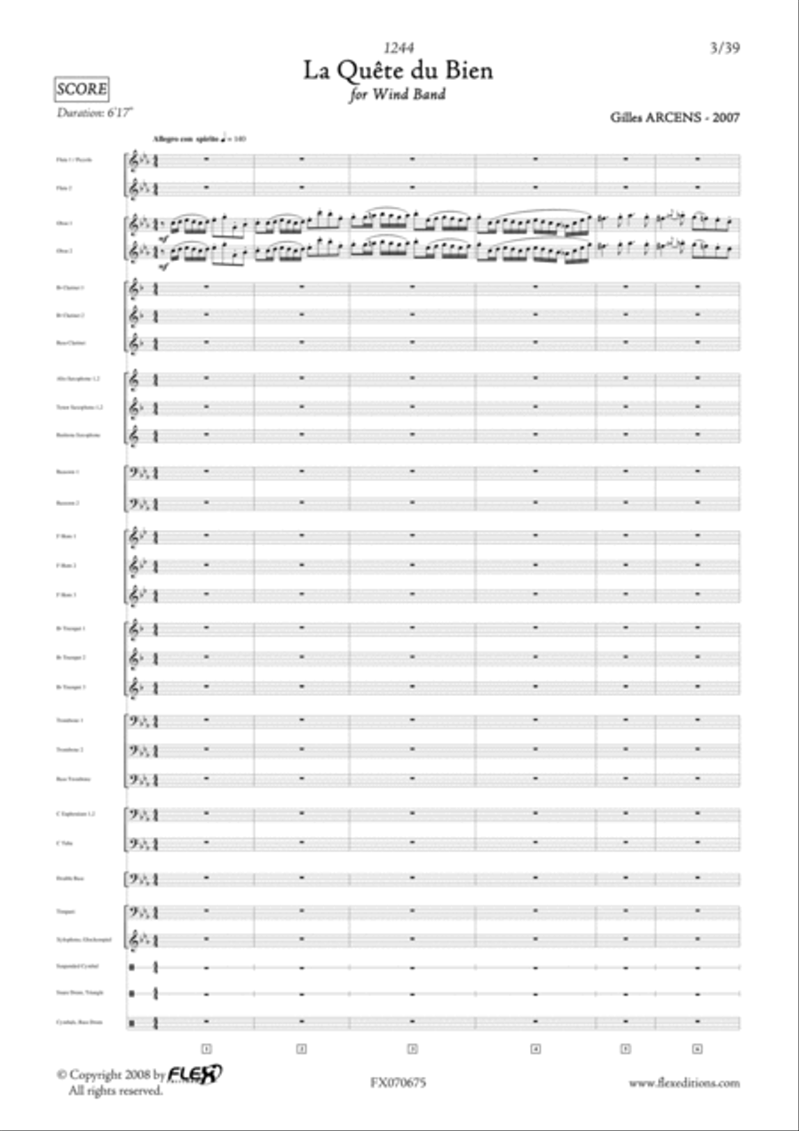 1244 - 2 - La Quete du Bien Concert Band scores gallery preview page 3