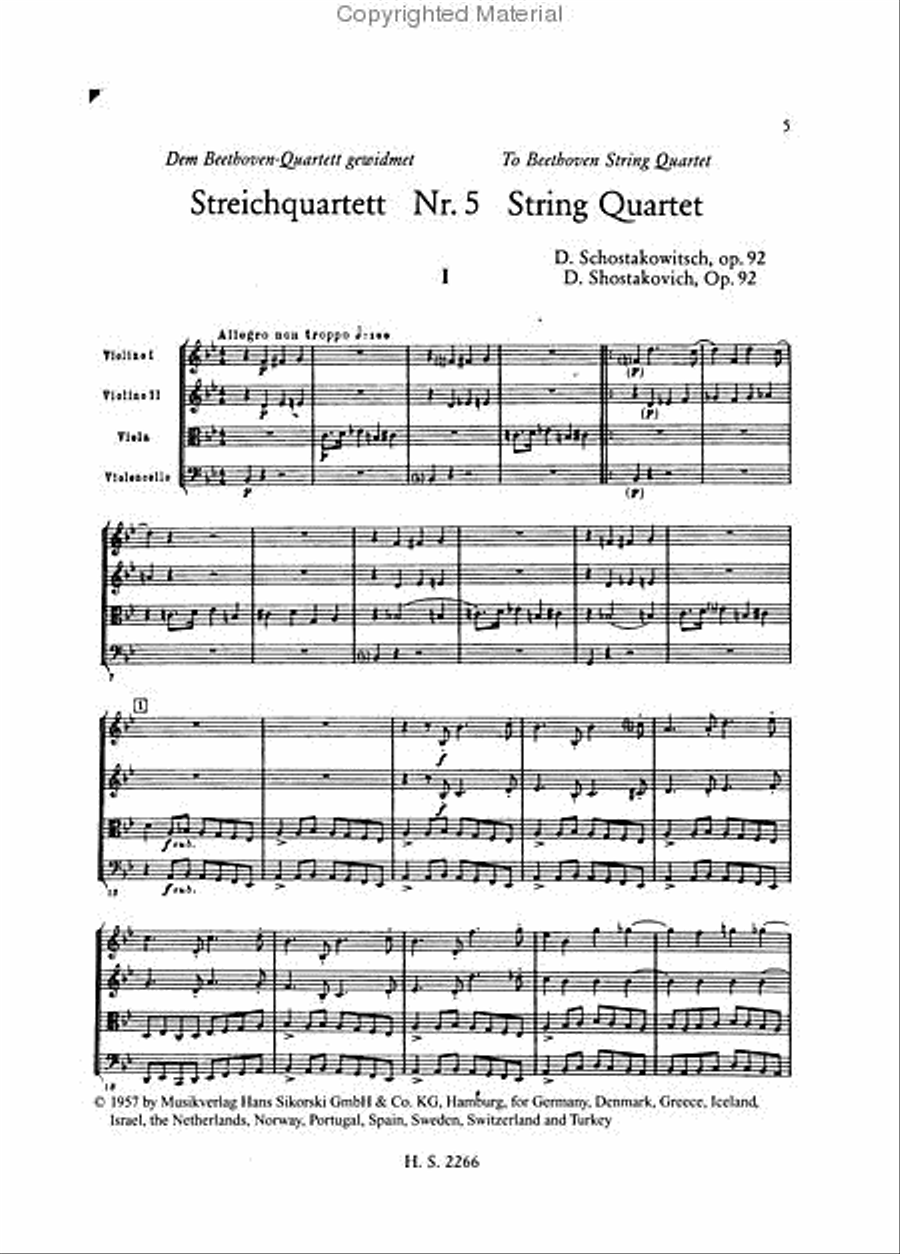 String Quartets, Nos. 5–8 (Op. 92, 101, 108, 110) String Quartet scores gallery preview page 2