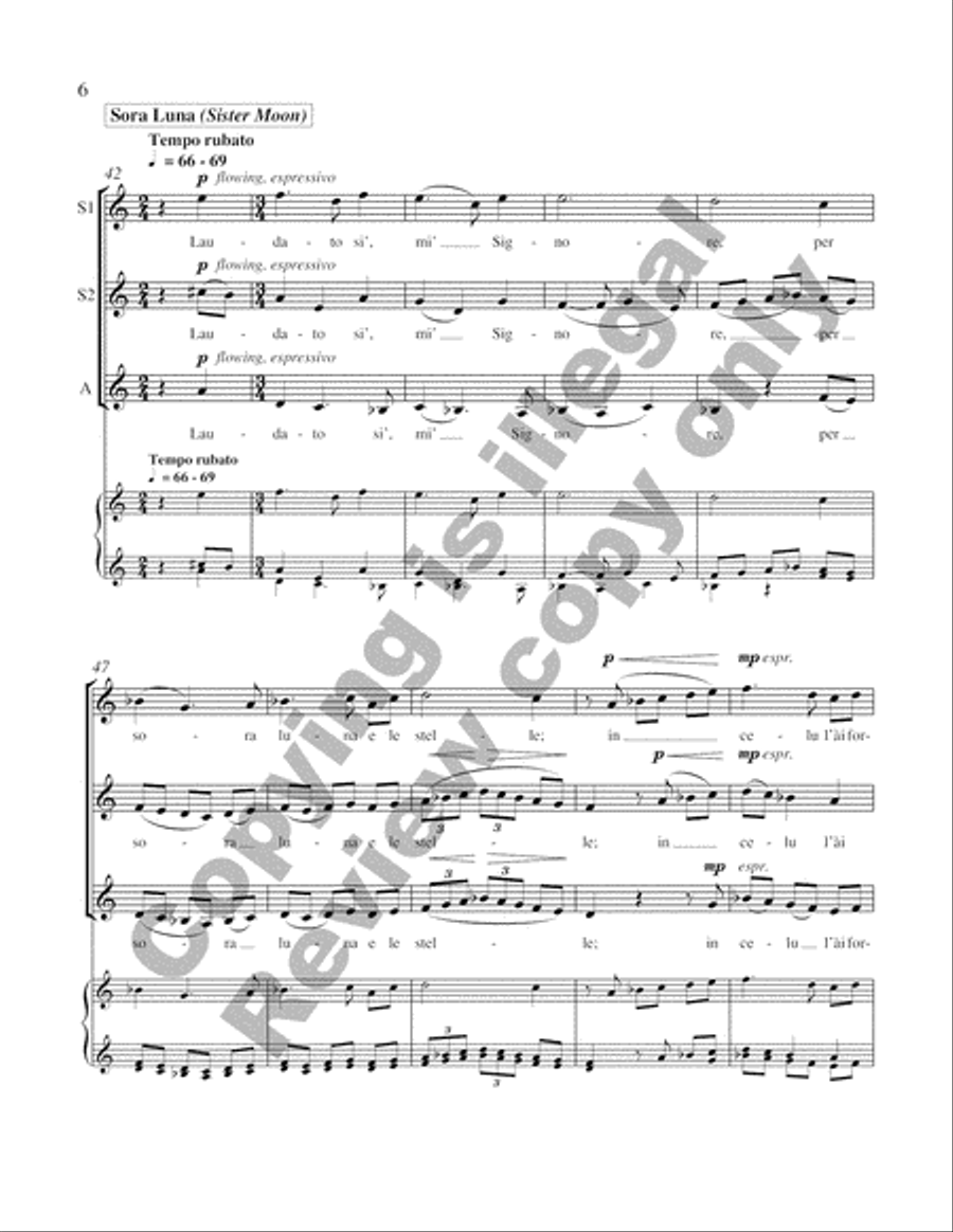Canticle of the Brother Sun Divisi scores gallery preview page 4