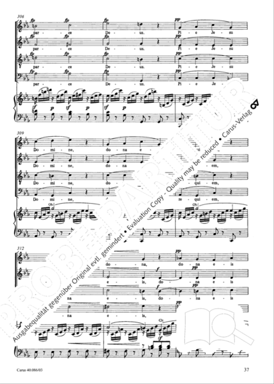 Requiem in C minor 4-Part scores gallery preview page 38