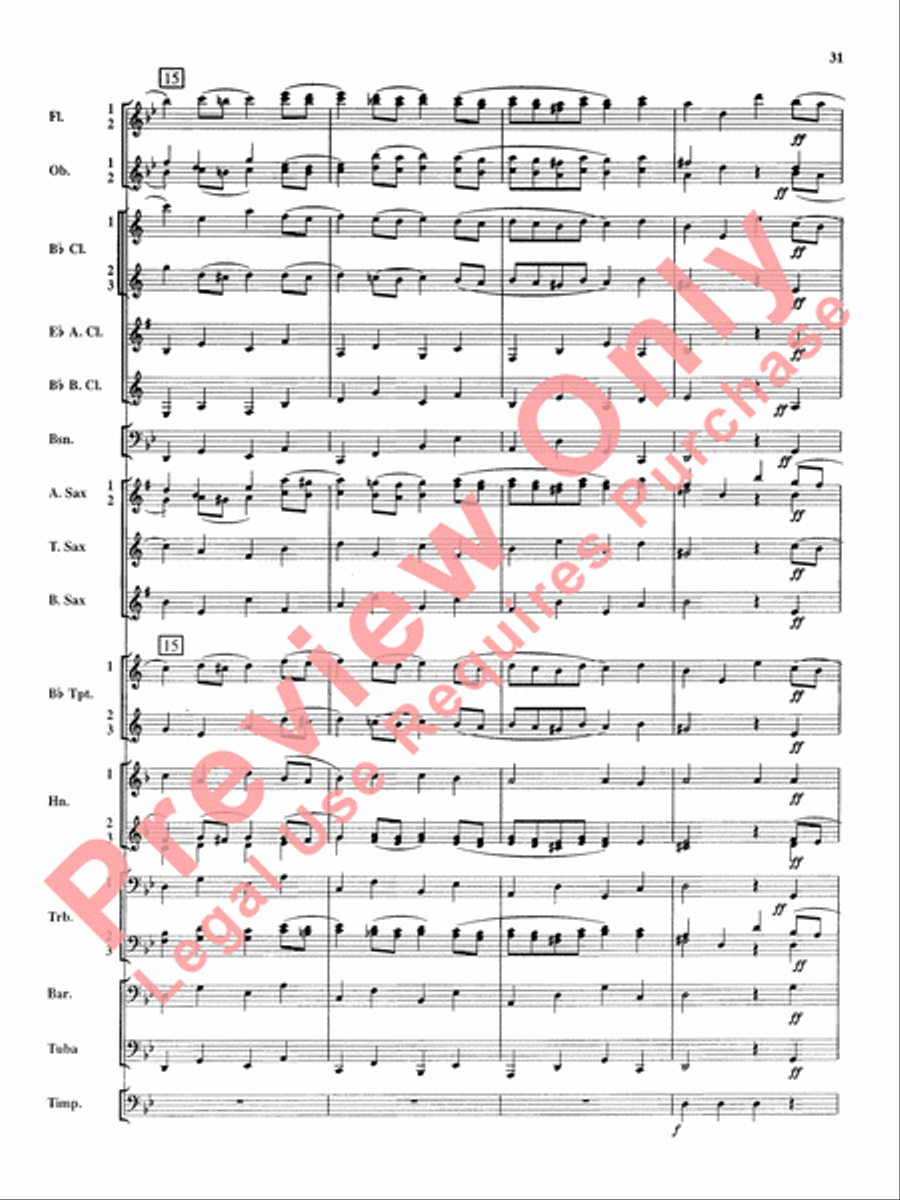 Royal Fireworks Music Concert Band scores gallery preview page 32