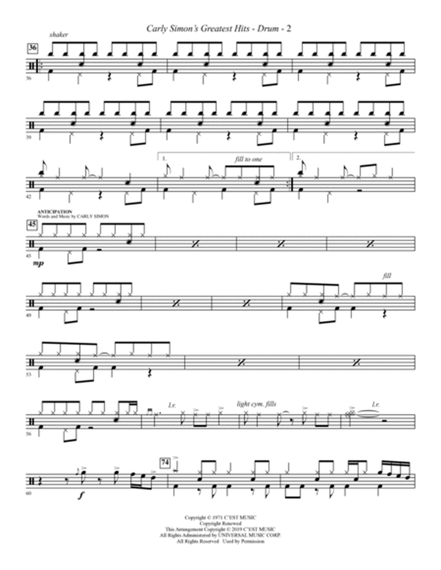 Carly Simon's Greatest Hits: A Choral Medley (arr. Lisa Despain) - Bass