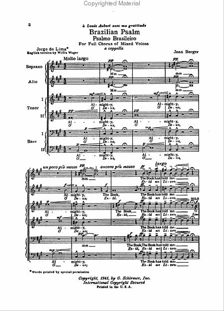 Brazilian Psalm Brazilian Psalm 4-Part scores gallery preview page 2