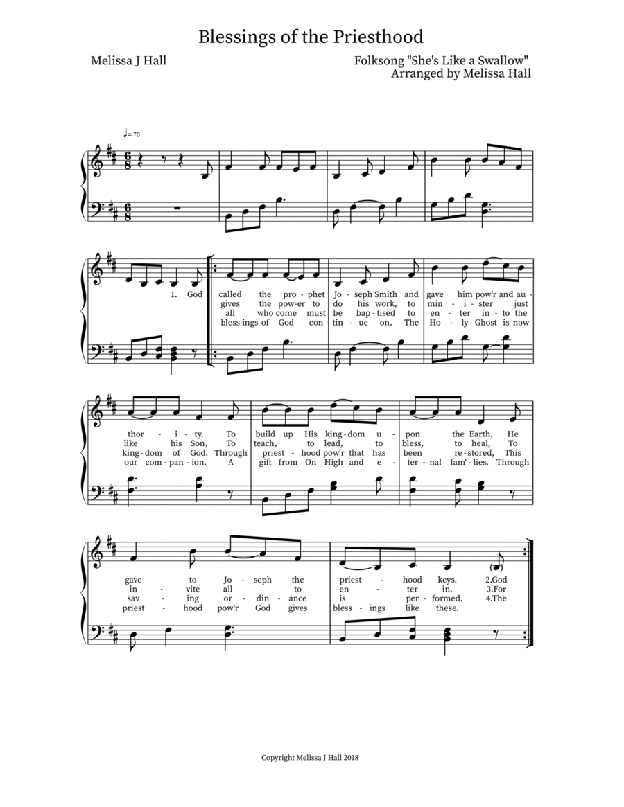 Blessings of the Priesthood Voice scores gallery preview page 1