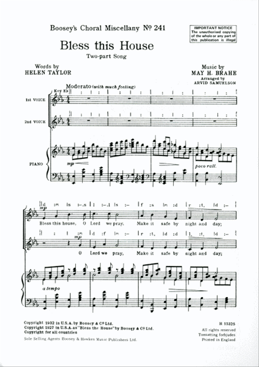 Bless This House Choir scores gallery preview page 1