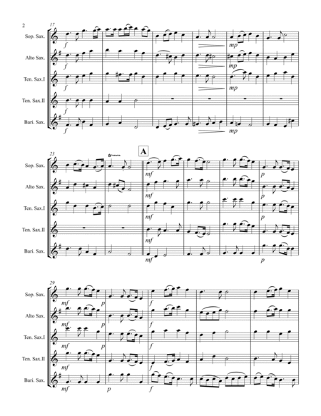 Handel – Music for the Royal Fireworks (for Saxophone Quintet SATTB) image number null