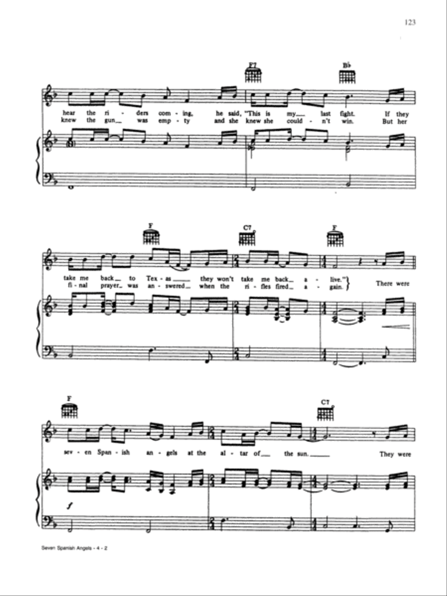 Seven Spanish Angels Piano, Vocal, Guitar scores gallery preview page 2