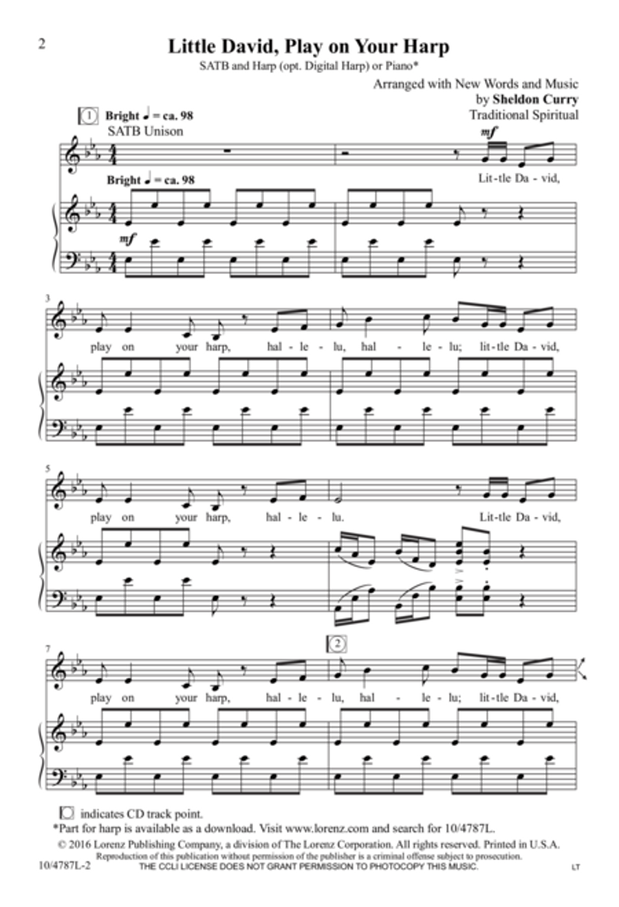 Little David, Play on Your Harp 4-Part scores gallery preview page 2