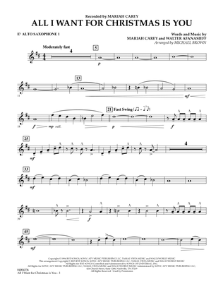 Book cover for All I Want for Christmas Is You (arr. Michael Brown) - Eb Alto Saxophone 1