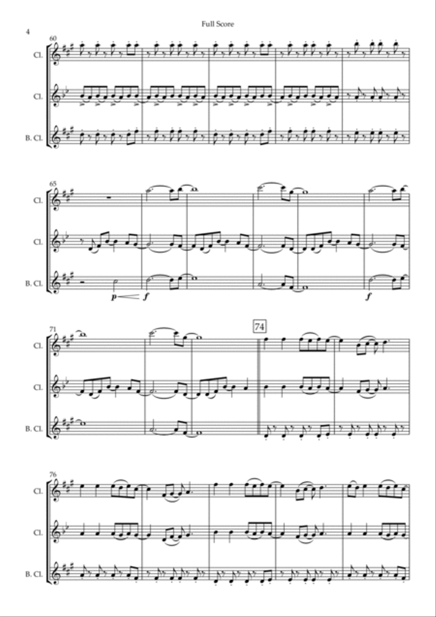 Viva La Vida Clarinet Trio scores gallery preview page 4
