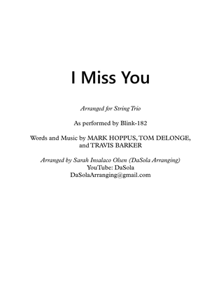 Book cover for I Miss You