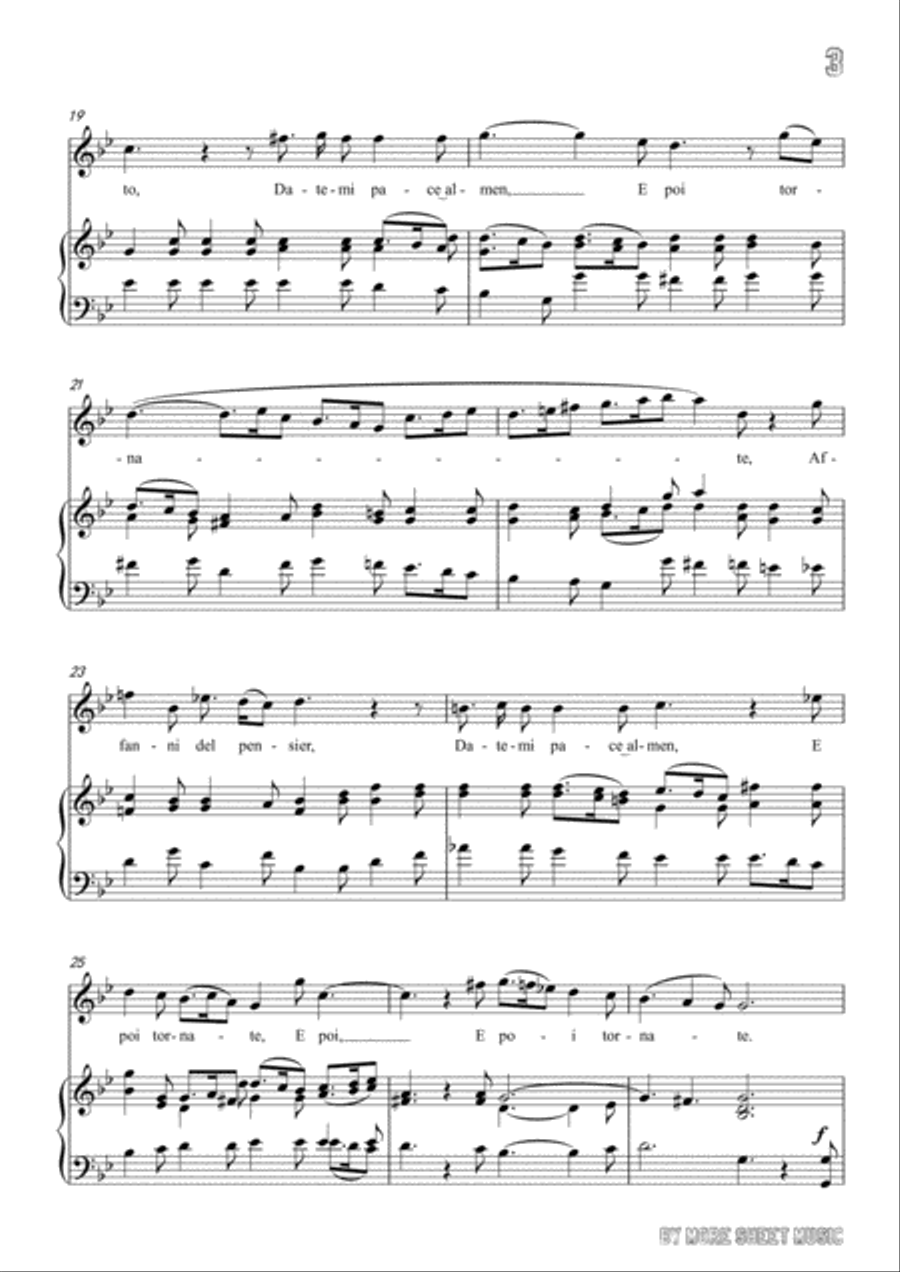 Handel-Affanni del pensier in g minor,for Voice and Piano Voice Solo scores gallery preview page 5