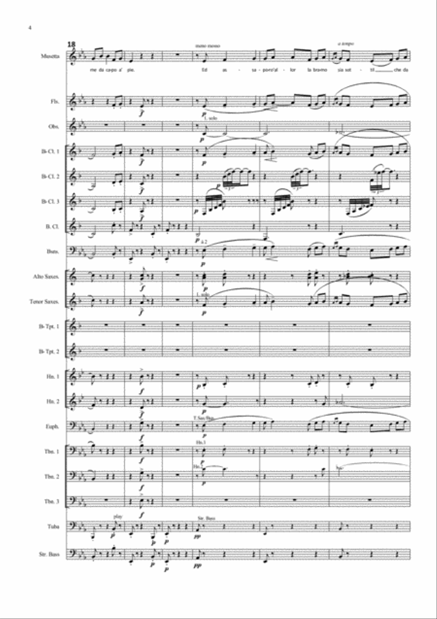 Quando me'n vo from La Boheme (Musetta's Waltz Song) for soprano and concert band Concert Band scores gallery preview page 4