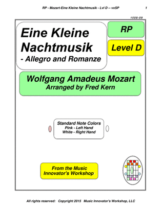 Mozart - Eine Kleine Nachtmusik - Allegro and Romanze - (Key Map Tab.)