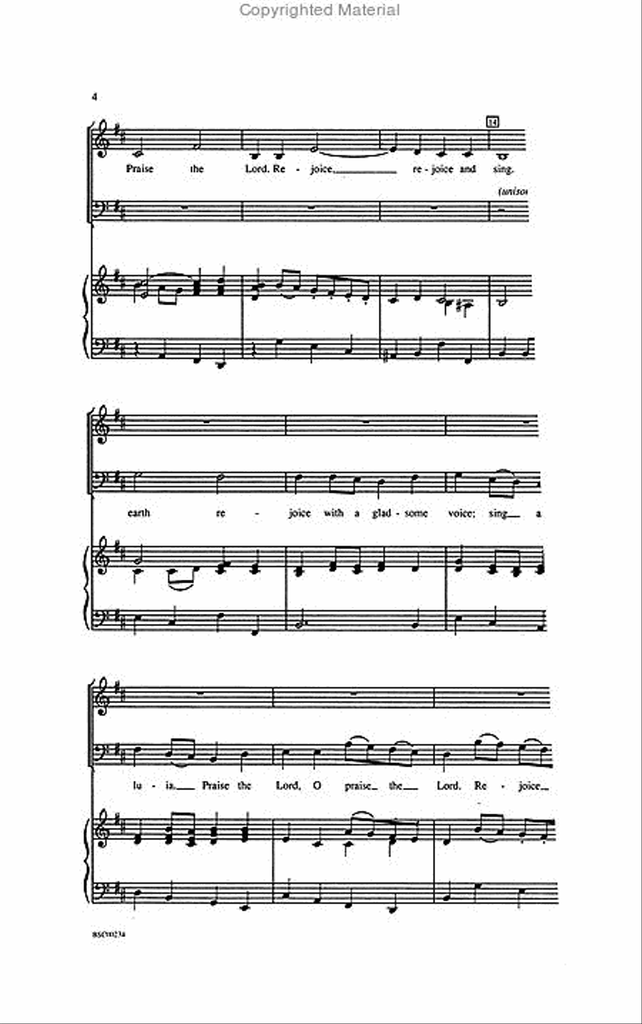 All Earth Rejoice with a Gladsome Voice 4-Part scores gallery preview page 3