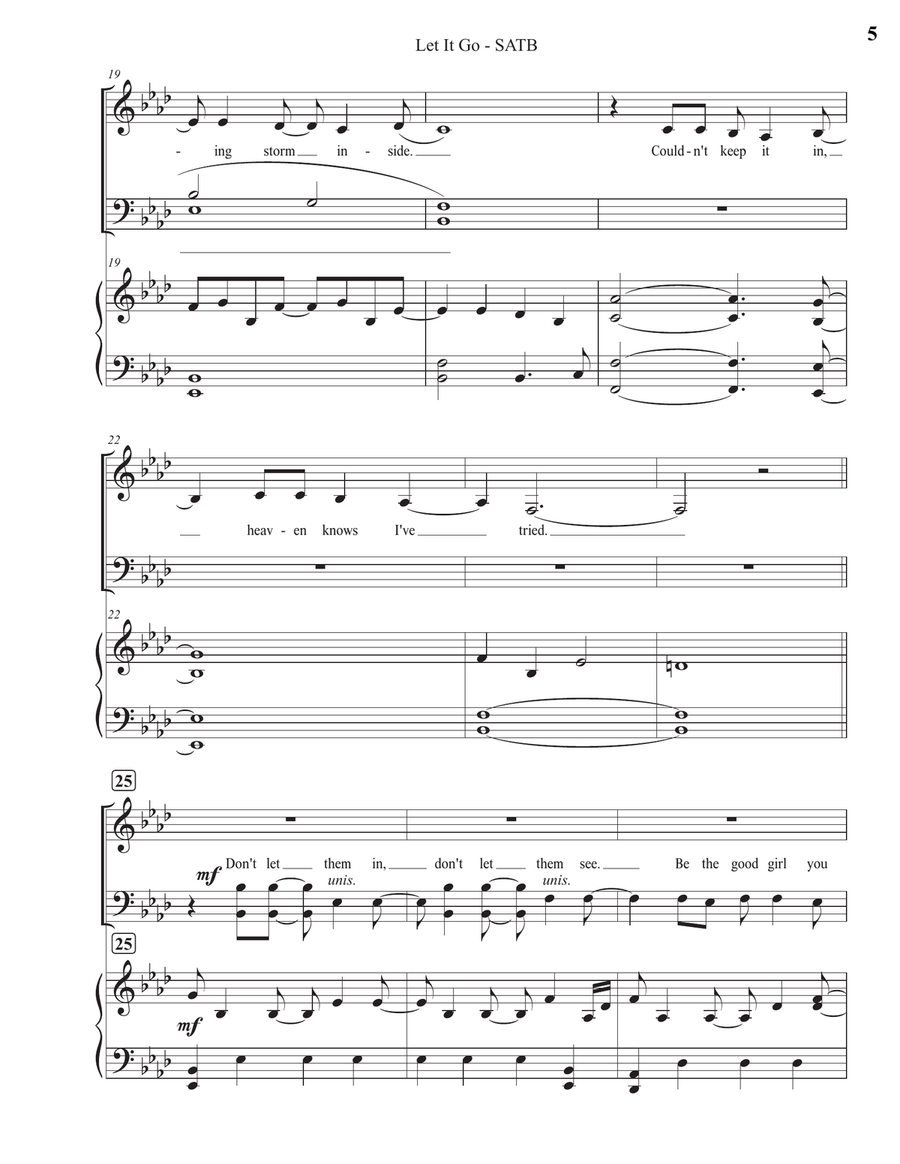 Let It Go 4-Part scores gallery preview page 5