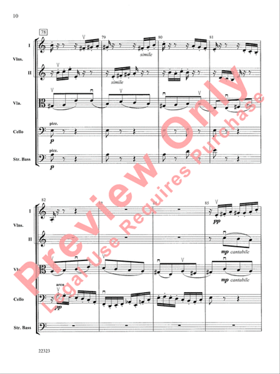 Andantino (from Symphony No. 4) String Orchestra scores gallery preview page 11