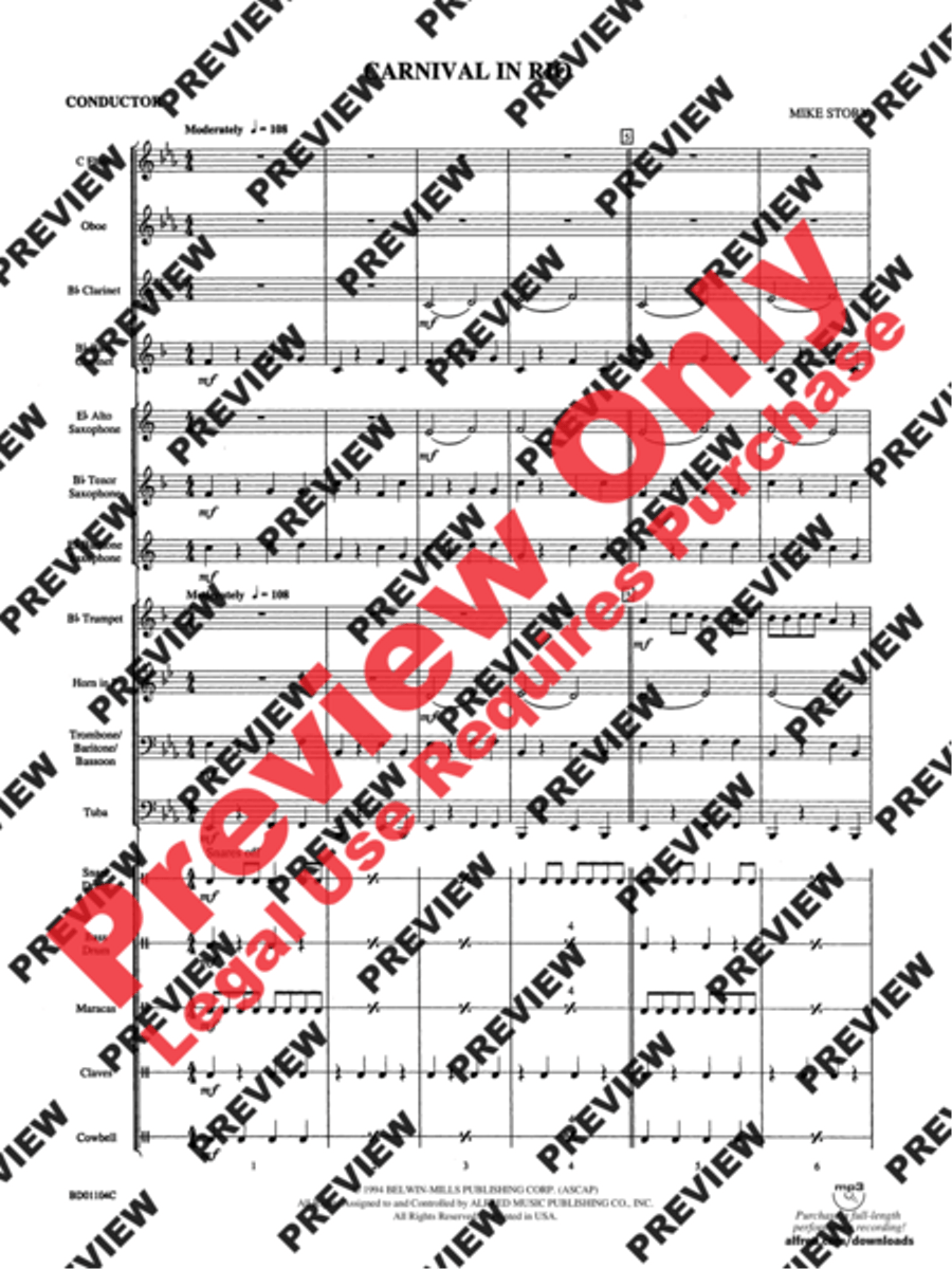Carnival in Rio Concert Band scores gallery preview page 3