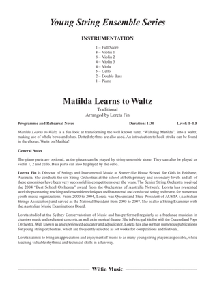 Matilda Learns to Waltz: Score