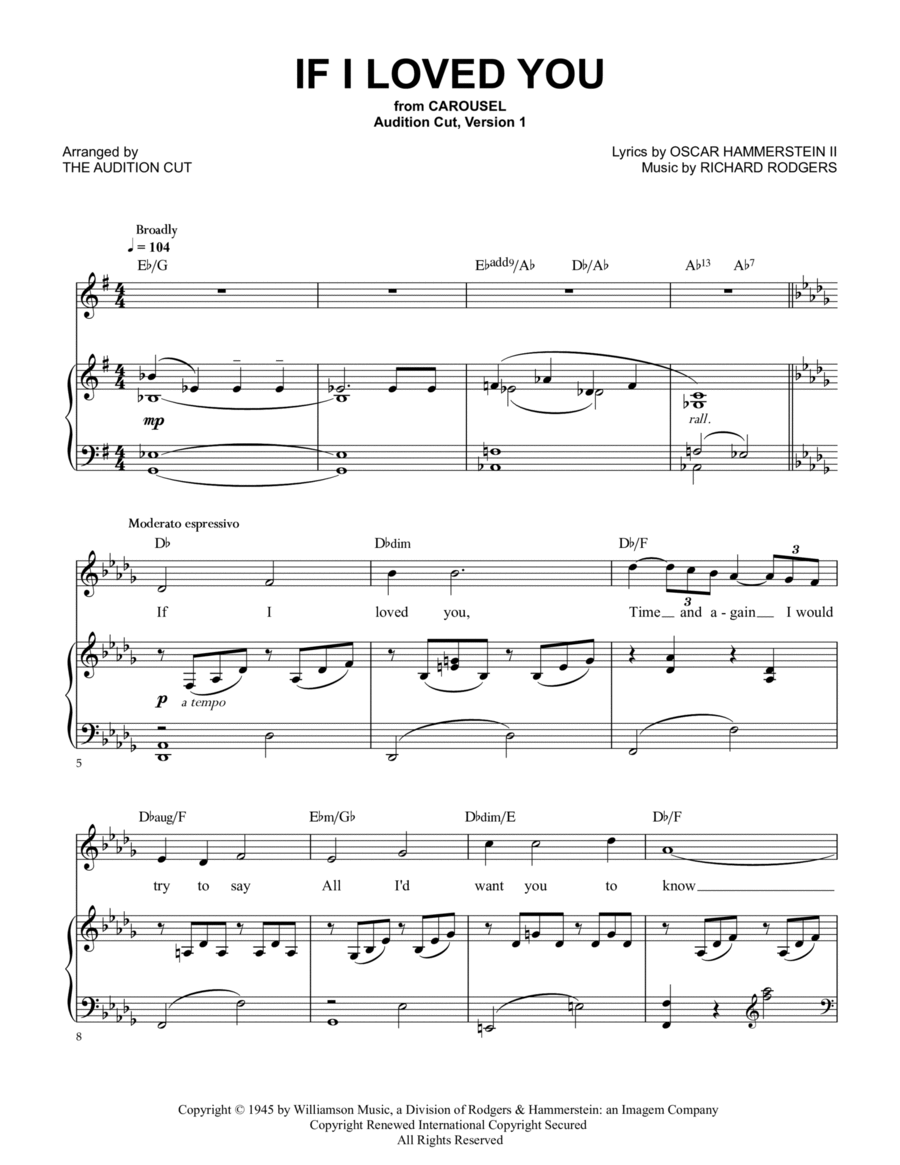 If I Loved You Voice scores gallery preview page 1