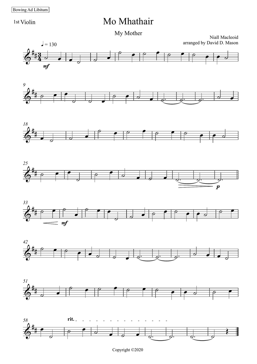 Mo Mhathair (My Mother) String Duet scores gallery preview page 1