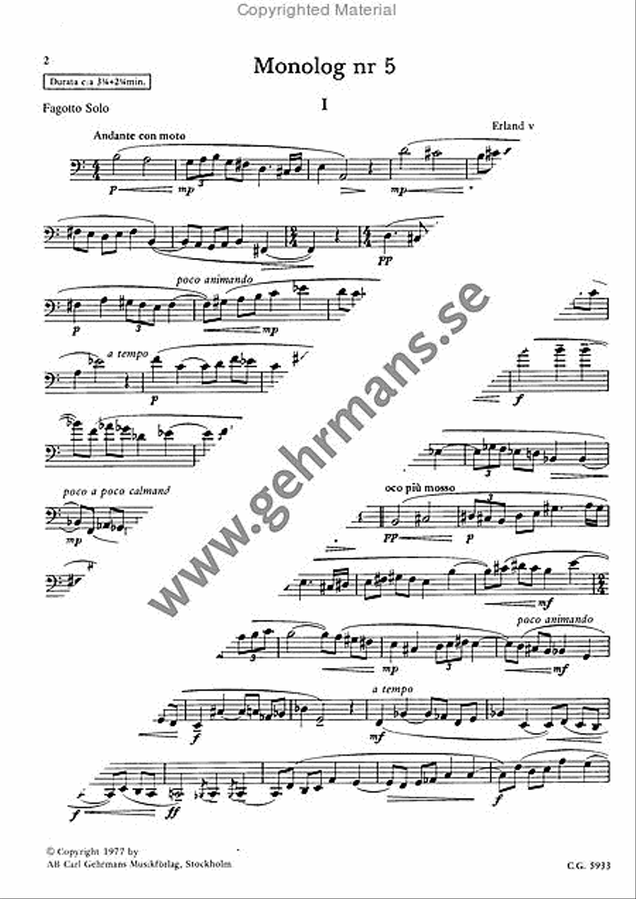 Monolog 5 Bassoon Solo scores gallery preview page 2