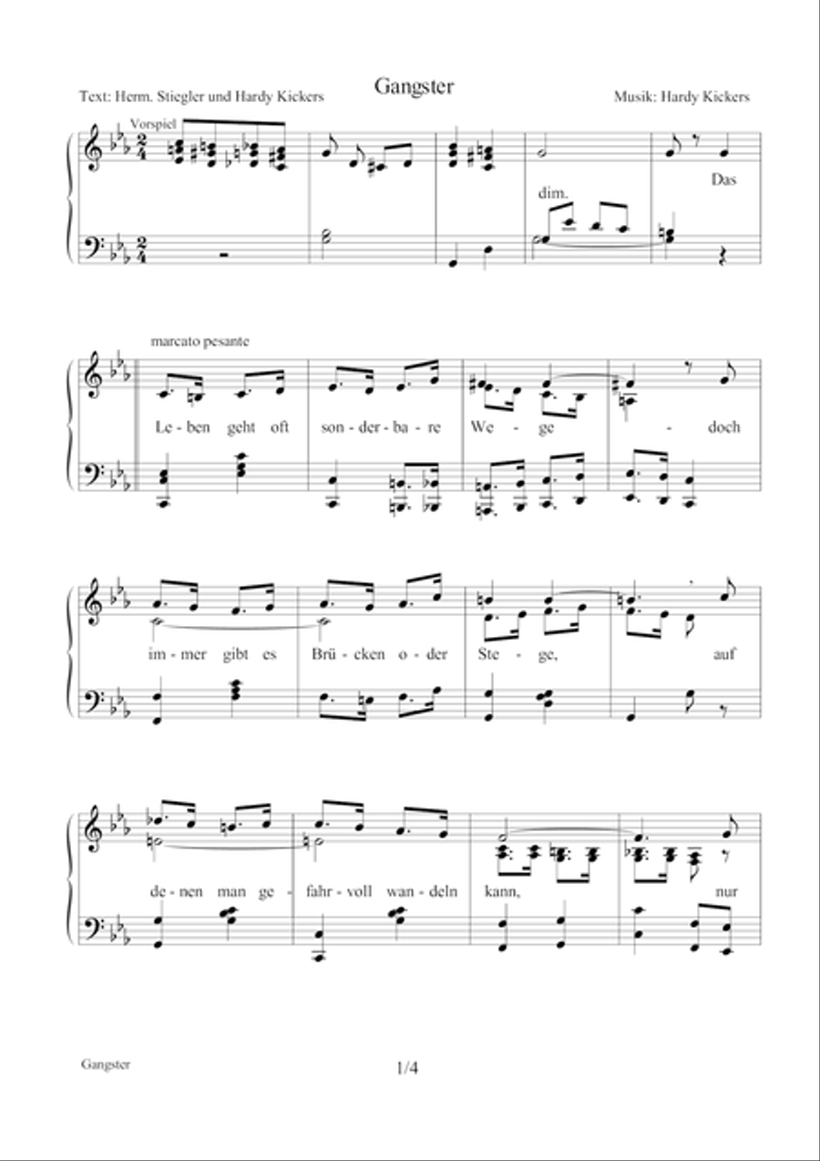 Gangster Gangster Piano, Vocal, Guitar scores gallery preview page 3