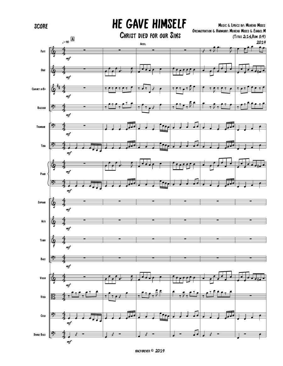 He gave himself for us He gave himself for us Divisi scores gallery preview page 1