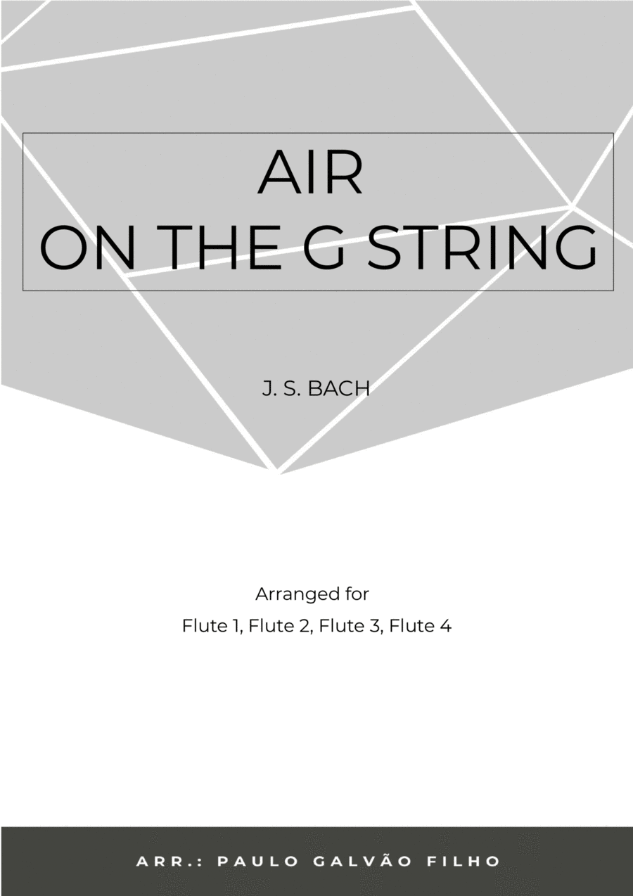 AIR ON THE G STRING -FLUTE QUARTET Flute Quartet scores gallery preview page 1