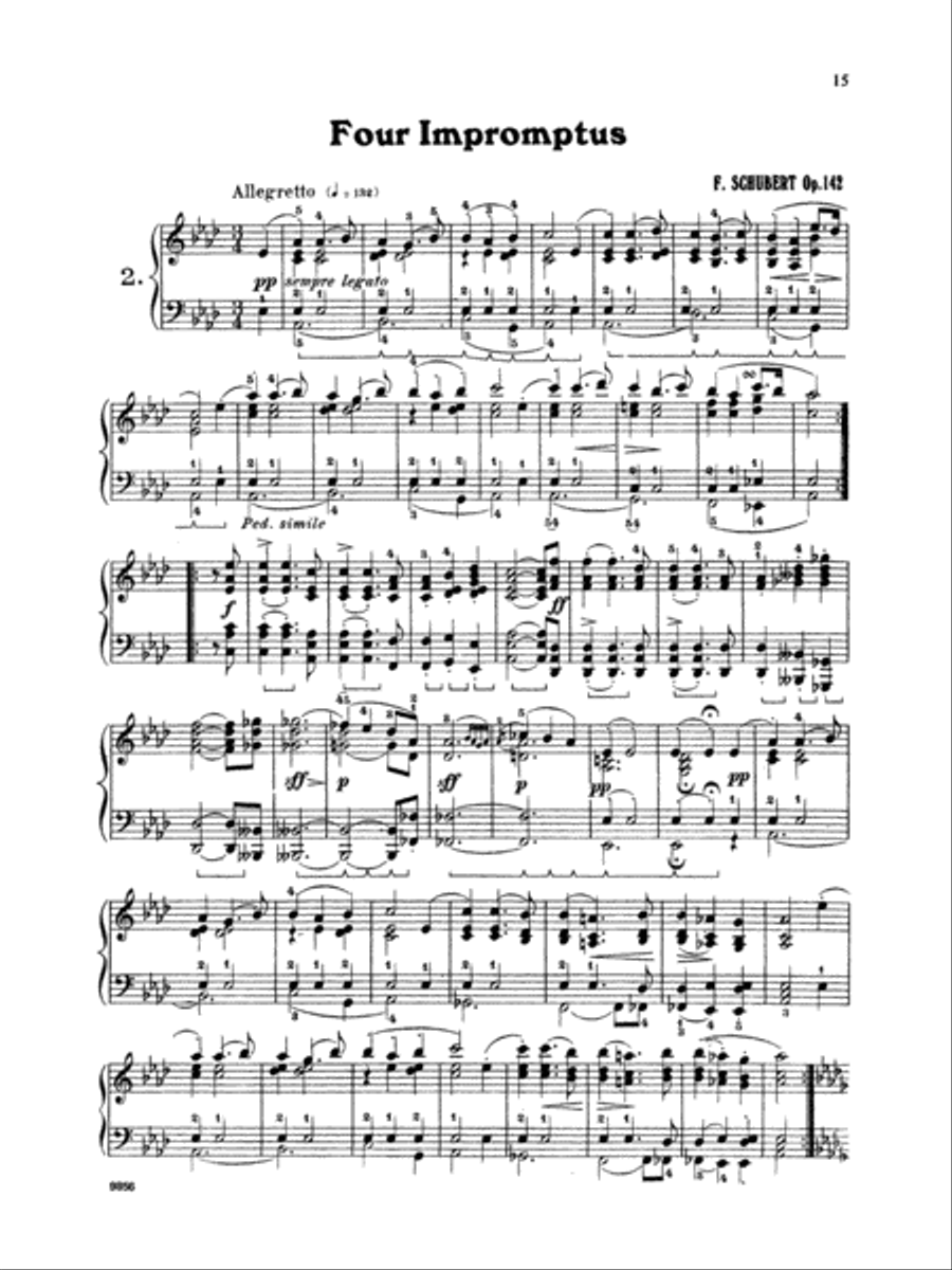 Schubert: Four Impromptus, Op. 142 (Ed. Giuseppe Buonamici) Piano Solo scores gallery preview page 1