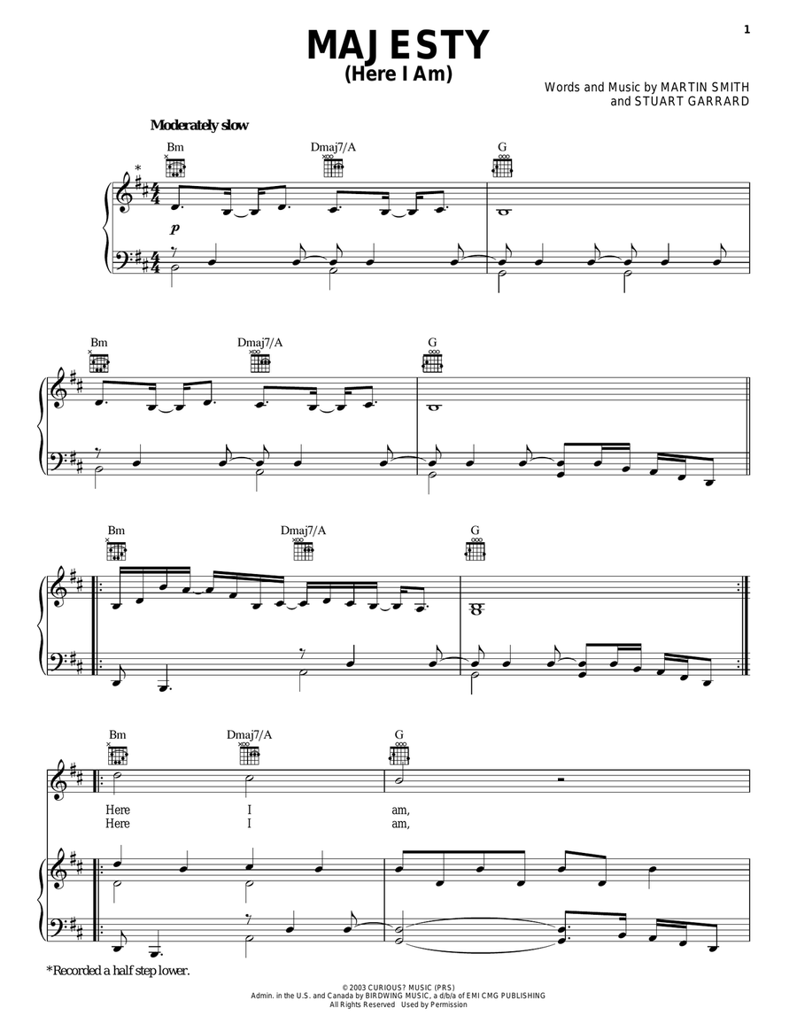 Majesty (Here I Am) Majesty (Here I Am) Acoustic Guitar scores gallery preview page 1