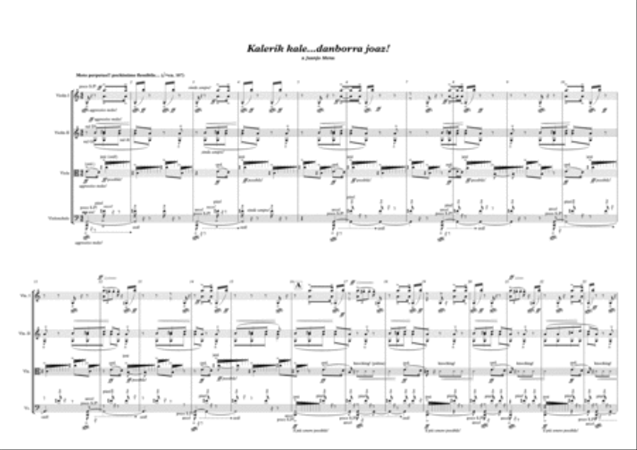 Kalerik kale... danborra joaz! String Quartet scores gallery preview page 5