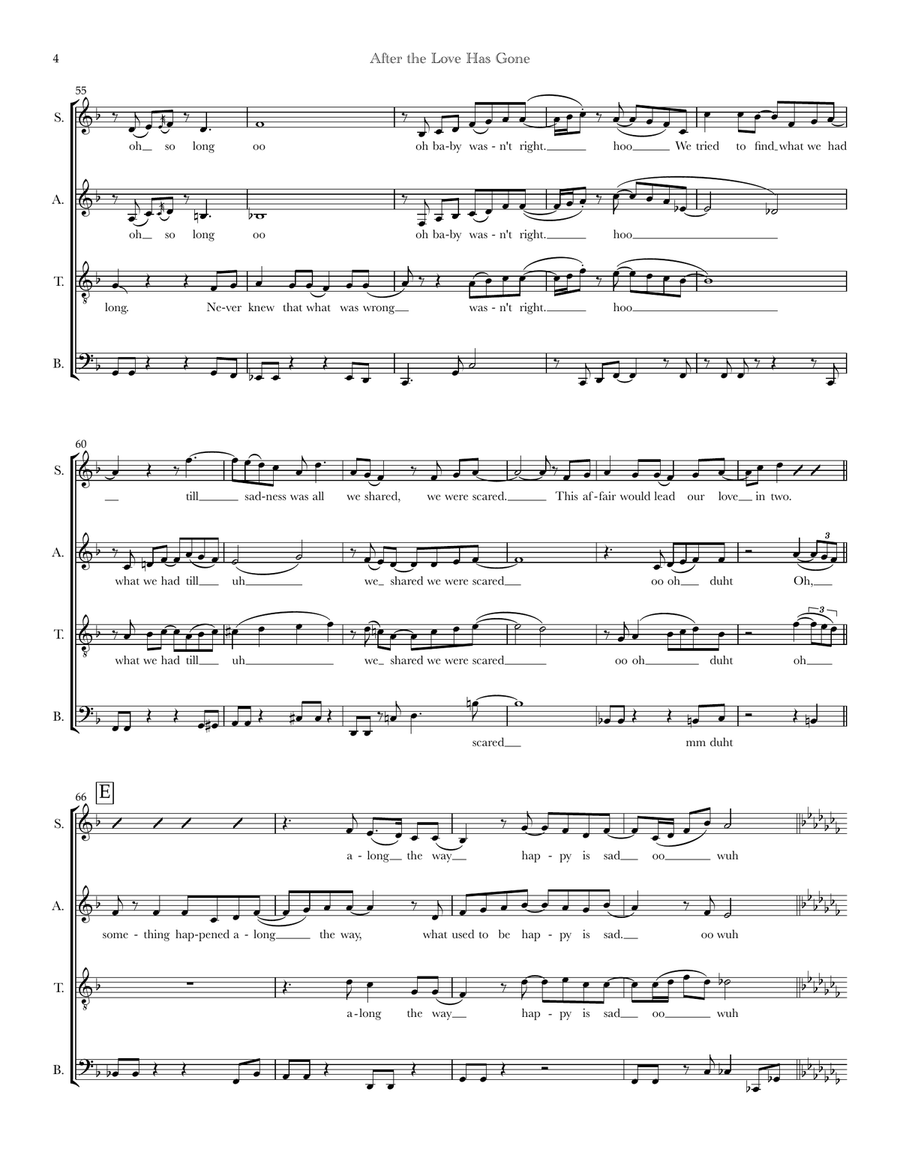 After The Love Has Gone 4-Part scores gallery preview page 4