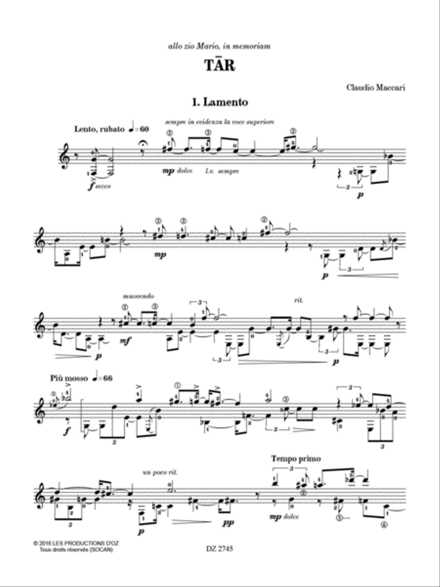Tar Classical Guitar scores gallery preview page 2