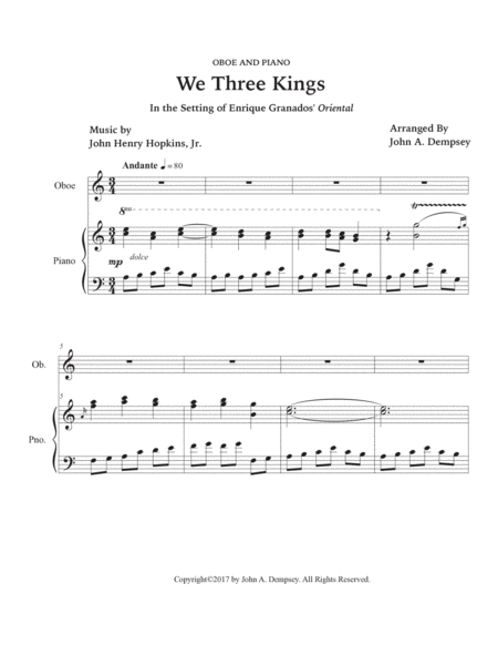 We Three Kings (Oboe and Piano) image number null