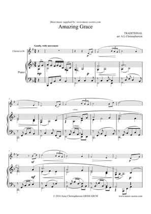 Amazing Grace - Clarinet and Piano - F major