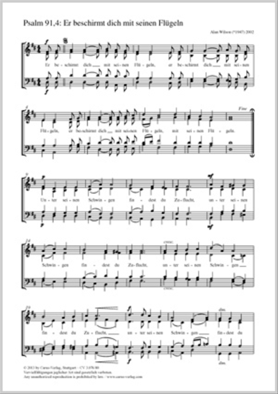 Er beschirmt dich mit seinen Flugeln 4-Part scores gallery preview page 1
