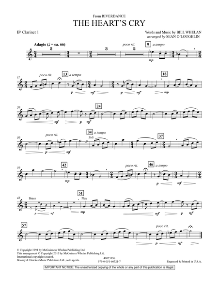 The Heart's Cry (from Riverdance) - Bb Clarinet 1