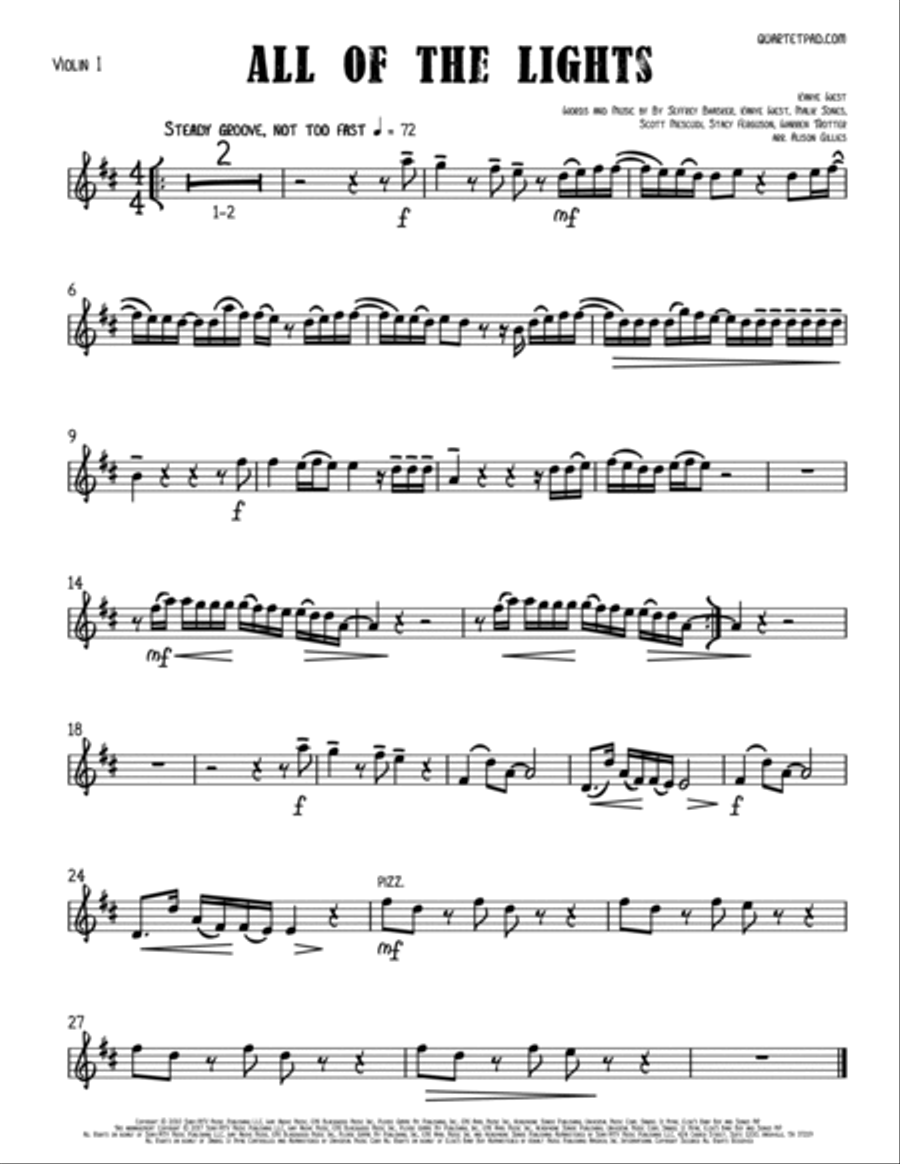 All Of The Lights String Quartet scores gallery preview page 4