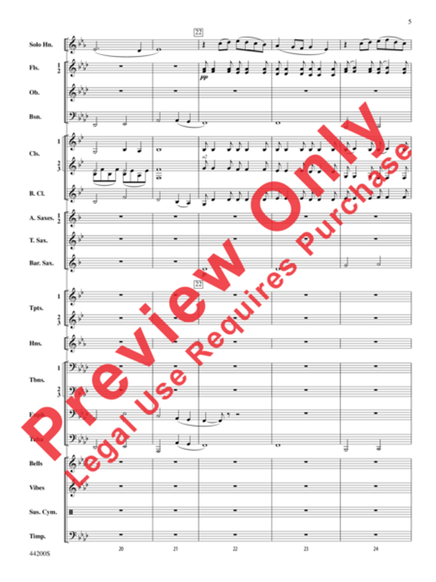 Serenade for Horn and Band Concert Band scores gallery preview page 8