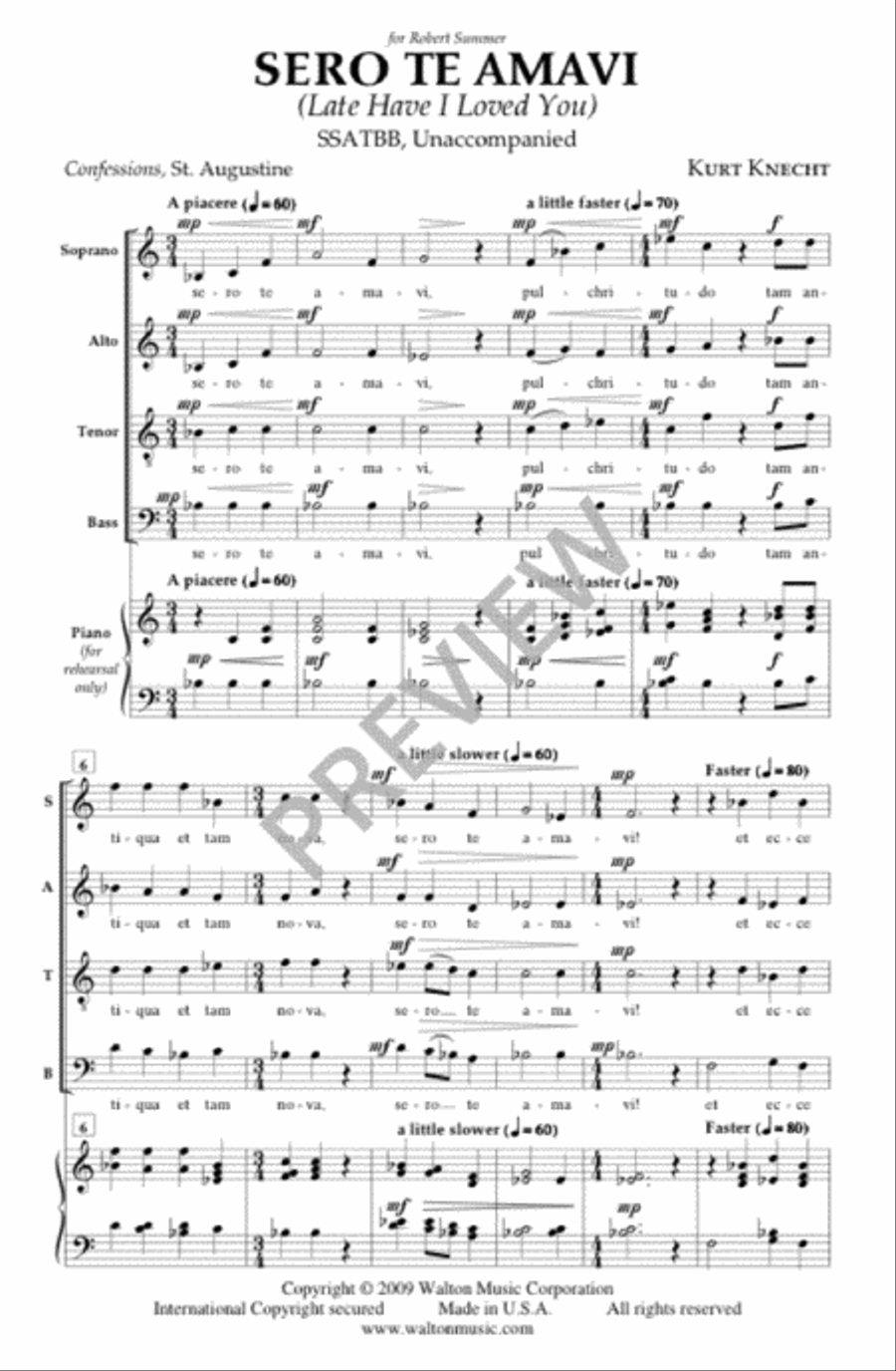 Sero te amavi Sero te amavi Divisi scores gallery preview page 2
