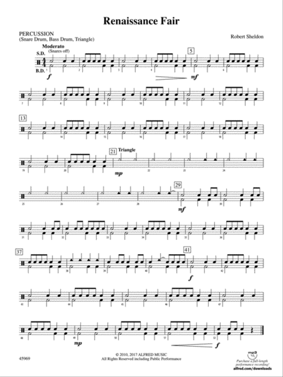Renaissance Fair: 1st Percussion Concert Band scores gallery preview page 1